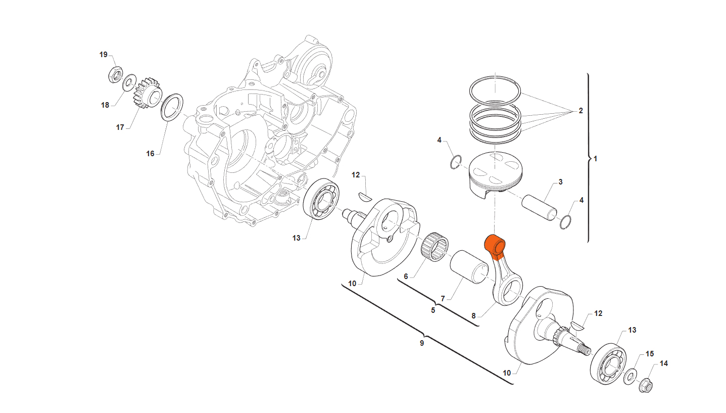 4T 450 FI EN/SMR 2012 - MOTOR - CIGÜEÑAL-PISTÓN